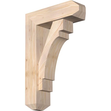 Ekena Millwork Merced Craftsman Smooth Bracket w/ Offset Brace, Douglas Fir, 7 1/2"W x 24"D x 36"H BKT0806X24X36MRC04SDF